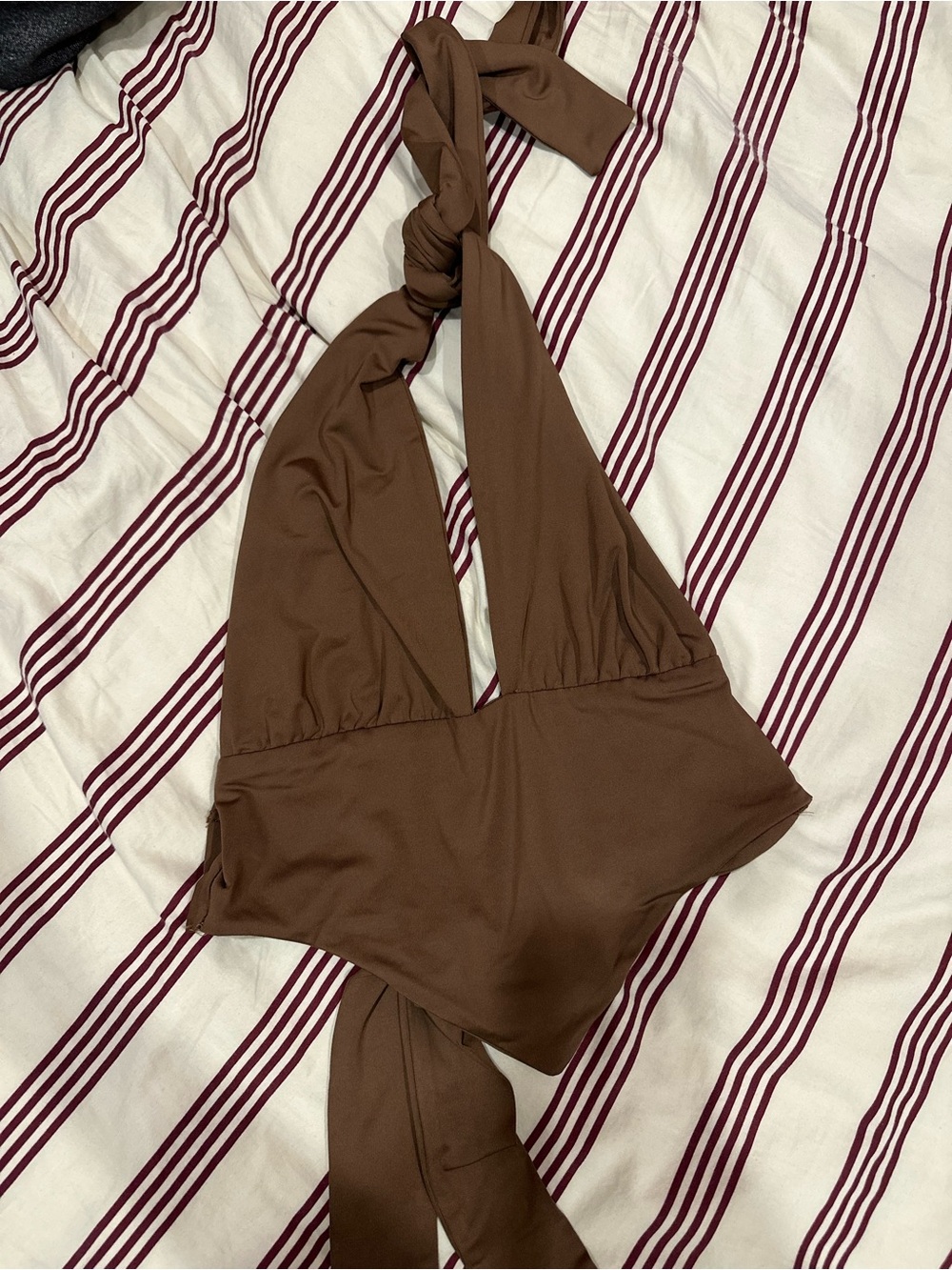 Women's Brown Halter Bralette Top